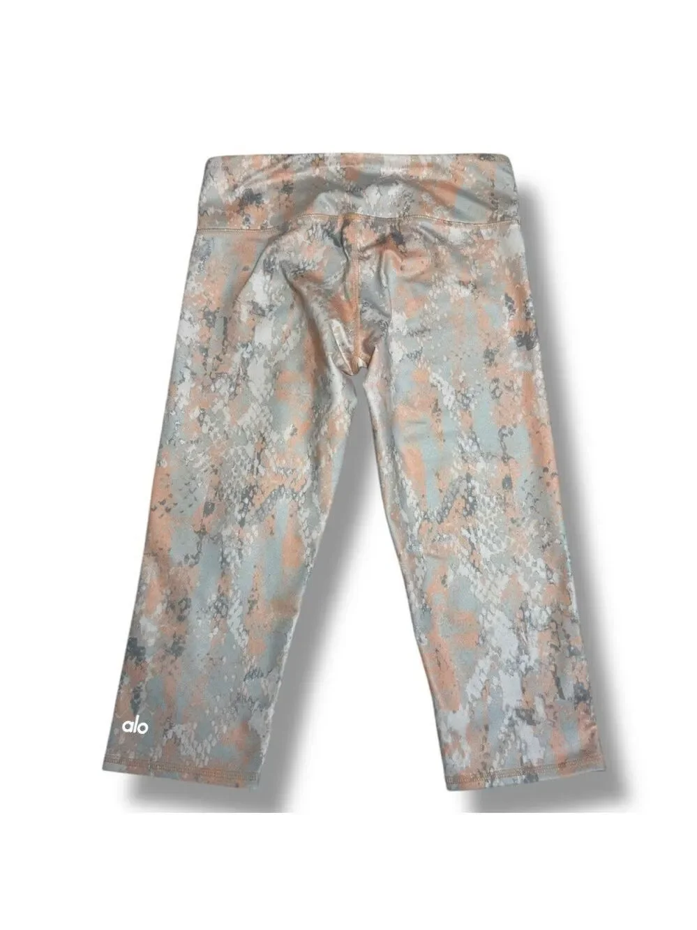ALO Yoga Women’s Airbrush Capri Tropical Peach Python Size XS